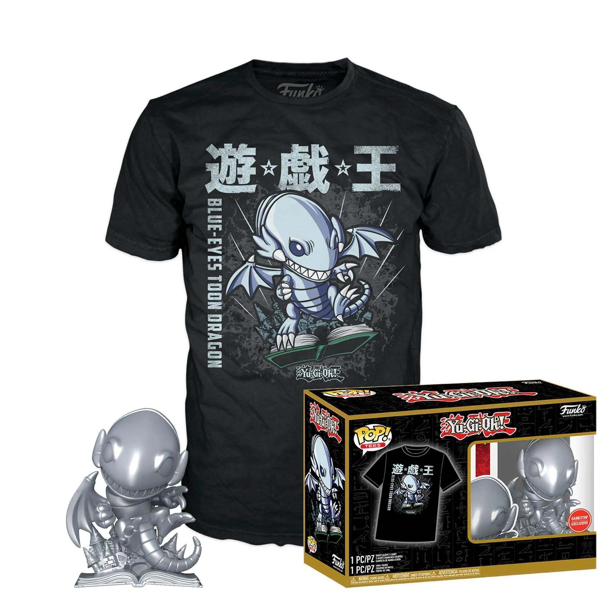 65303 Funko POP! and Tee Yu-Gi-Oh! Blue Eyes Toon Dragon Vinyl Figure and T-Shirt GameStop Exclusive (Large) - Funko - Titan Pop Culture