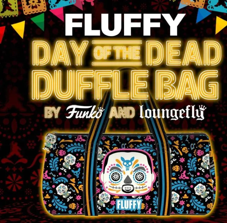 671803404120 Fluffy Day of the Dead Duffle Bag - Loungefly - Titan Pop Culture