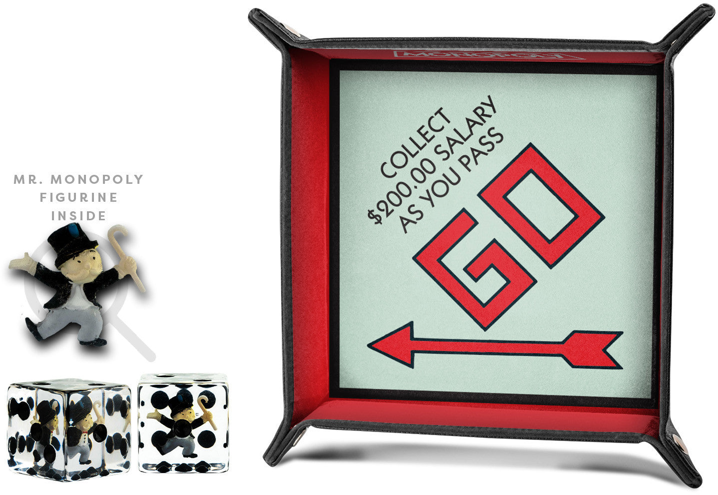 MDG Monopoly Dice Tray and Mr. Monopoly Dice Bundle