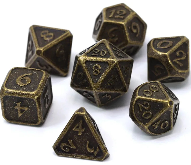 VR-67933 Die Hard Dice Metal Set Polyhedral - Mythica Dark Gold - Die Hard Dice - Titan Pop Culture