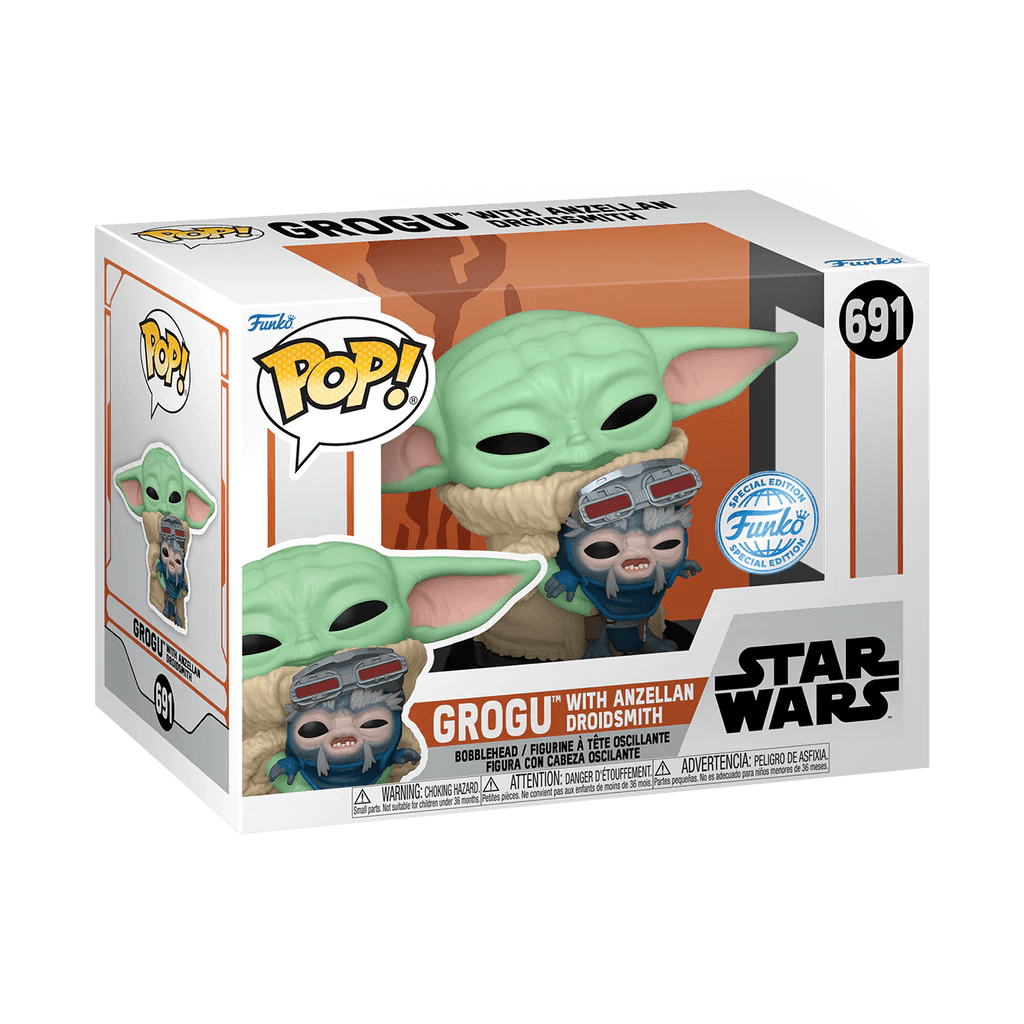 FUN76672 Star Wars: Mandalorian - Grogu with Driodsmith US Exclusive Pop! Vinyl [RS] - Funko - Titan Pop Culture