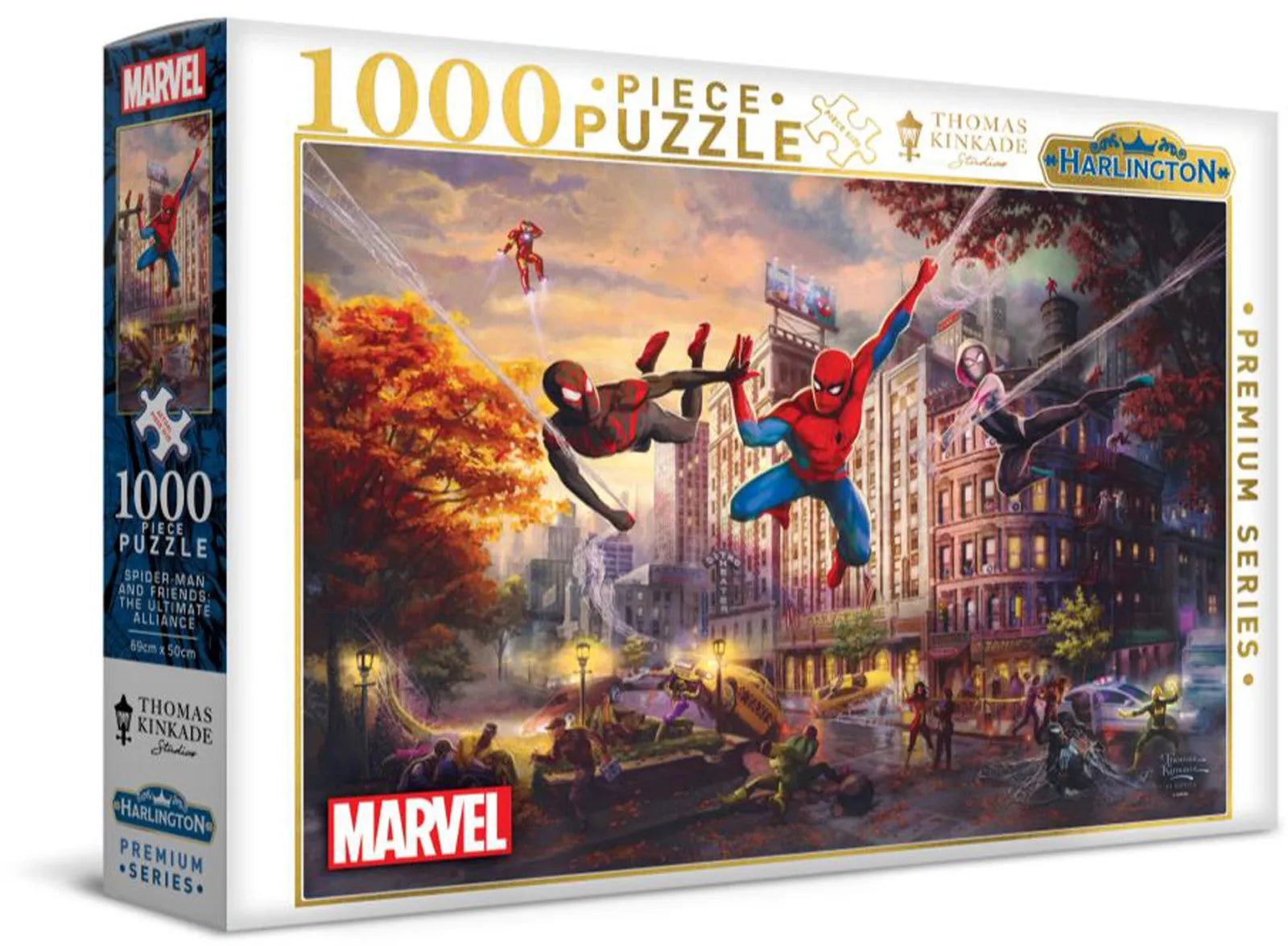 VR-118255 Harlington Thomas Kinkade PQ - Marvel - Spider-Man and Friends: The Ultimate Alliance 1000 Piece Puzzle - Harlington - Titan Pop Culture