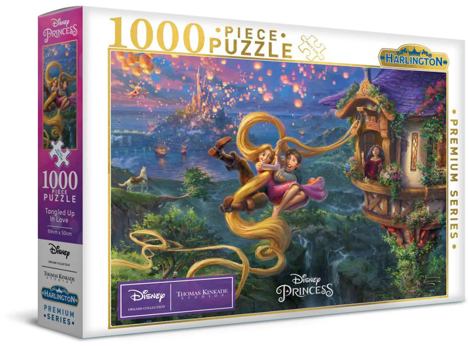 VR-118249 Harlington Thomas Kinkade PQ - Disney - Tangled Up in Love 1000 Piece Puzzle - Harlington - Titan Pop Culture