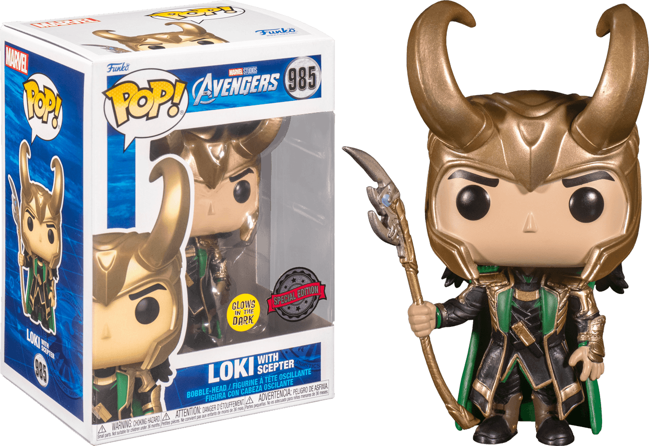 Avengers Movie - Loki with Scepter US Exclusive Pop! Vinyl [RS]  Funko Titan Pop Culture