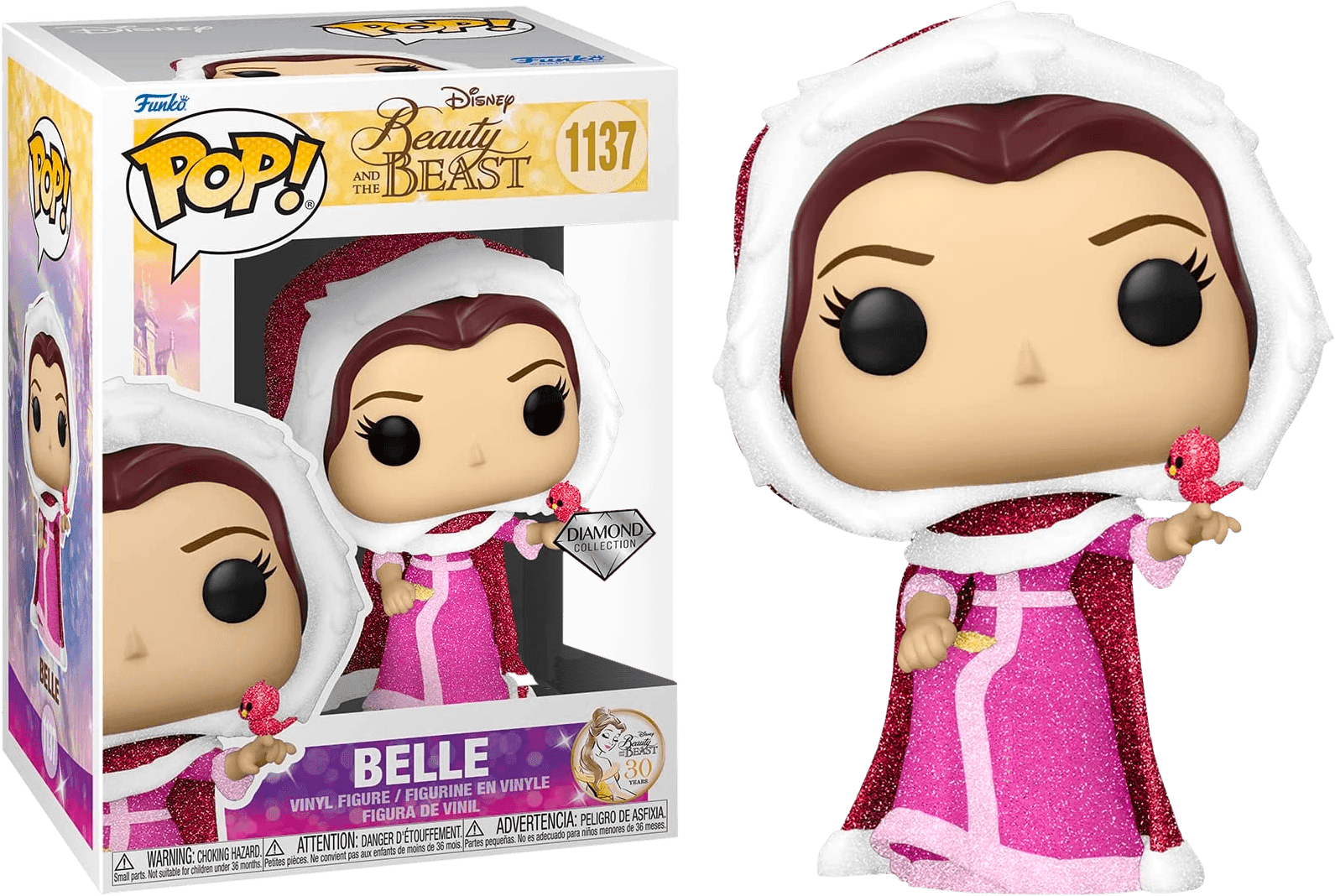 FUN58946 Beauty and the Beast - Belle Winter Diamond Glitter US Exclusive Pop! Vinyl [RS] - Funko - Titan Pop Culture