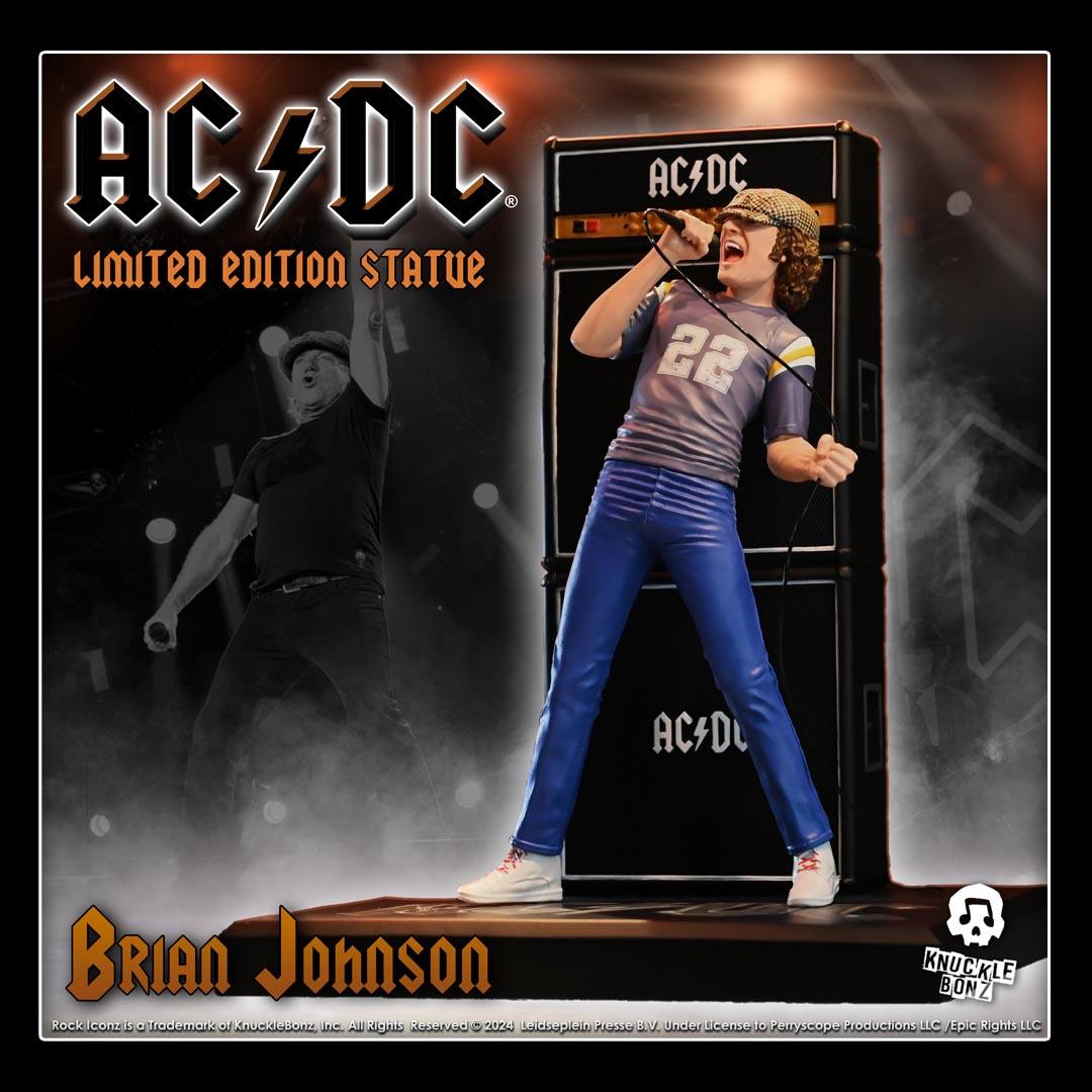 KNUACDCBRIAN100 AC/DC - Brian Johnson "Limited Edition" Rock Iconz Statue - KnuckleBonz - Titan Pop Culture