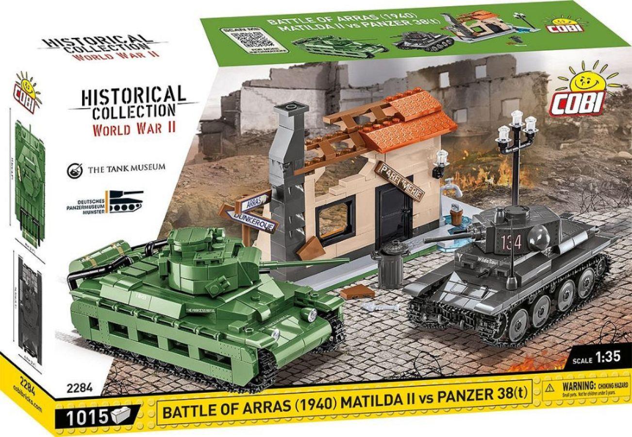 COB2284 World War 2 - Matilda II & Panzer 38 (T) Diorama (1008 Piece Kit) - Cobi - Titan Pop Culture