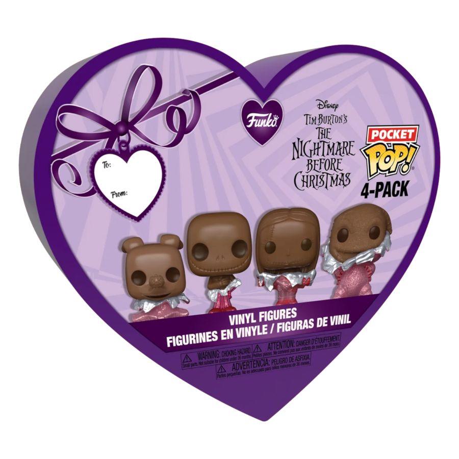 FUN76224 The Nightmare Before Christmas: Valentines 2024 - Pocket Pop Heart Box 4-Pack - Funko - Titan Pop Culture