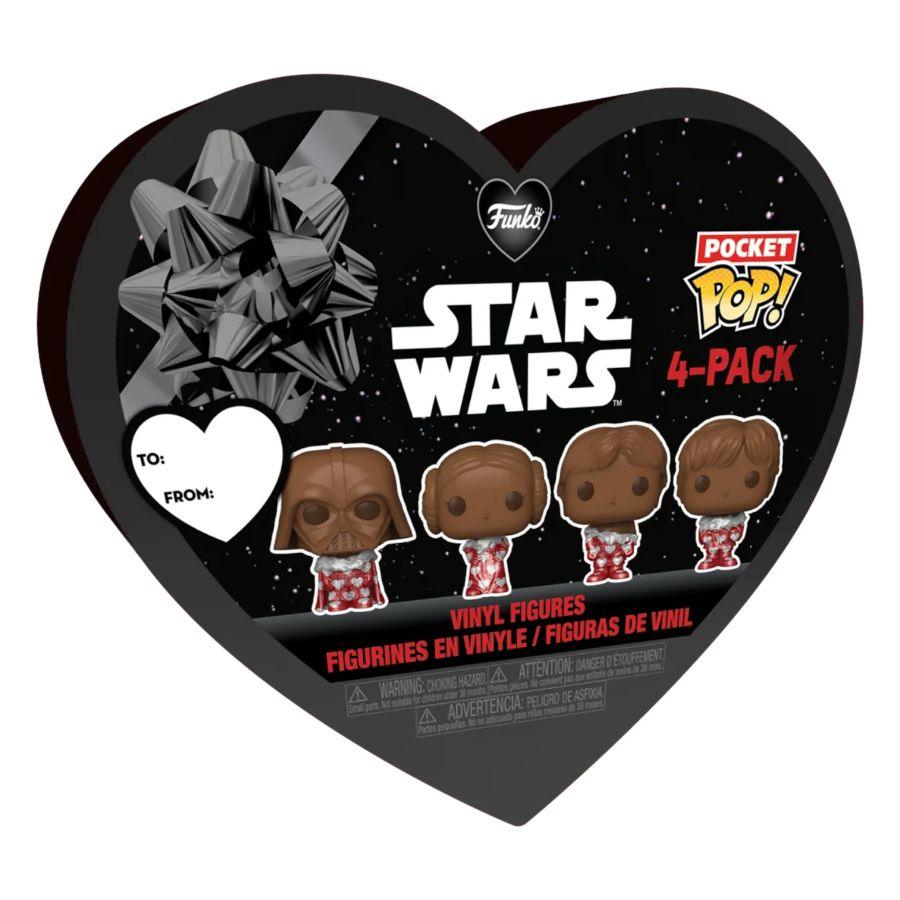 FUN76226 Star Wars: Valentines 2024 - Pocket Pop Heart Box 4-Pack - Funko - Titan Pop Culture