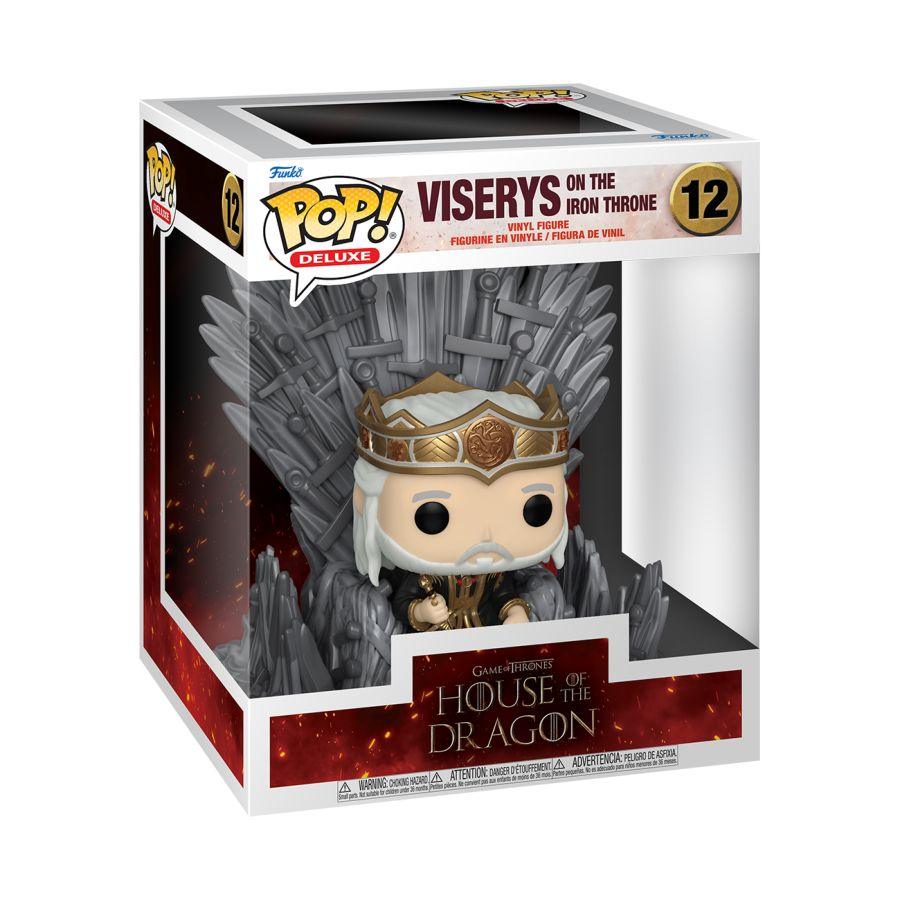 FUN76470 Game of Thrones: House of the Dragon - Viserys on the Iron Throne Pop! Deluxe Vinyl - Funko - Titan Pop Culture
