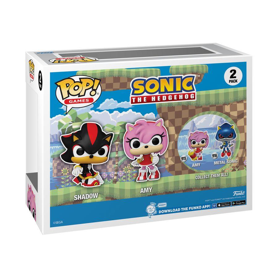 FUN76789 Sonic - Shadow & Amy Rose US Exclusive Flocked Pop! 2-Pack [RS] - Funko - Titan Pop Culture