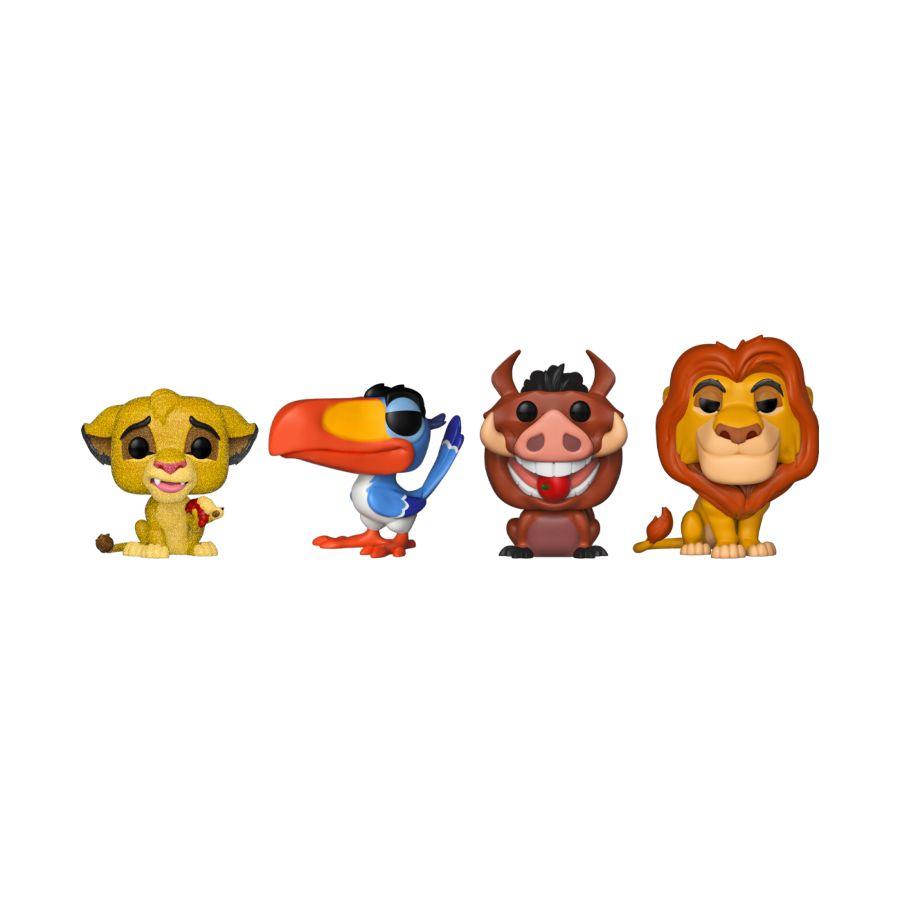FUN77206 The Lion King (1994) - Simba, Zazi, Pumbaa, Mufasa US Exclusive Glitter Pop! 4-Pack [RS] - Funko - Titan Pop Culture