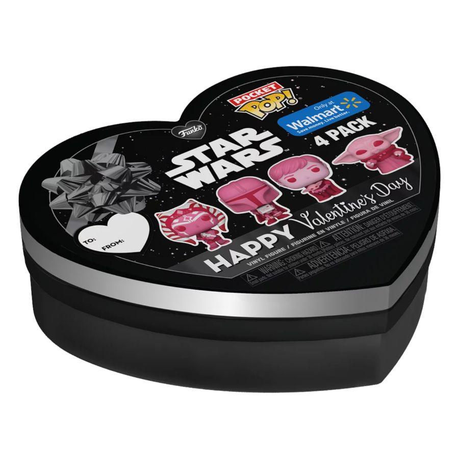 FUN78921 Star Wars: Valentines 2024 - Pink US Exclusive Pocket Pop! 4-Pack Heart Box [RS] - Funko - Titan Pop Culture
