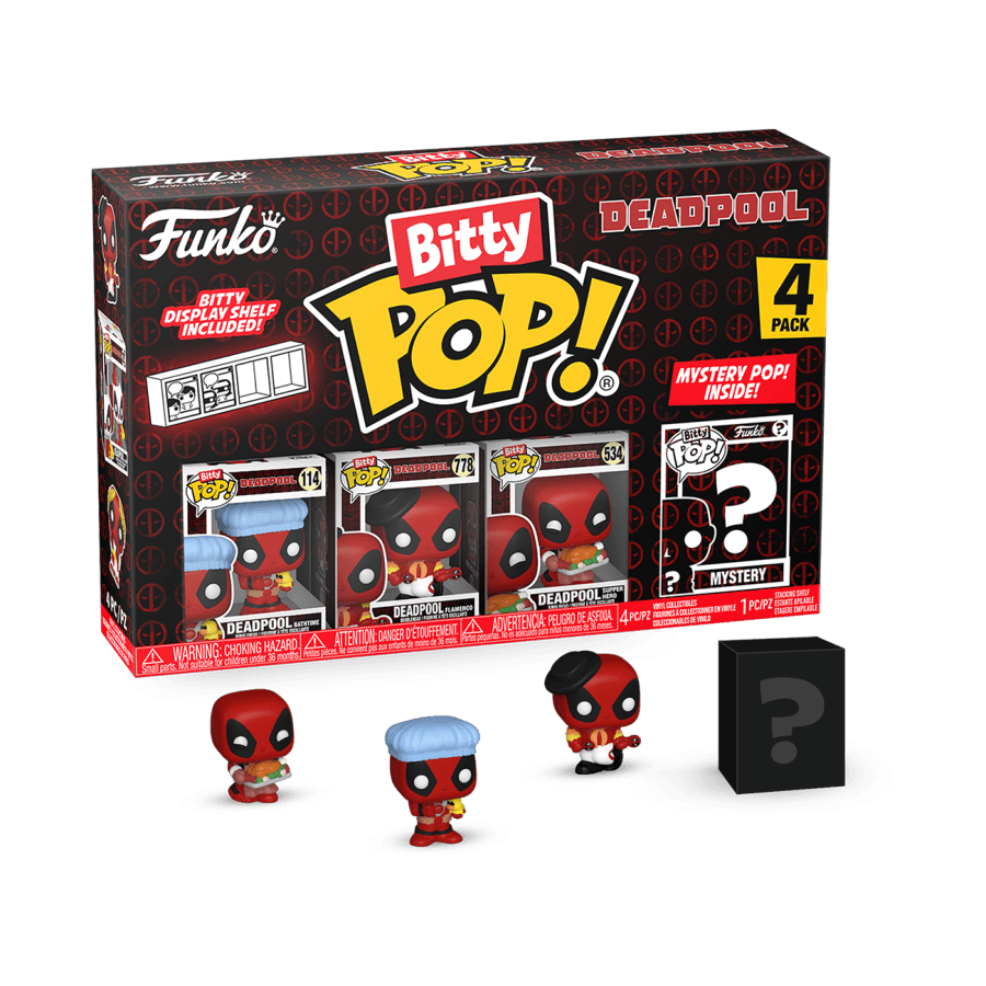 FUN84960 Deadpool - Bathtime Bitty Pop! 4 -Pack - Funko - Titan Pop Culture