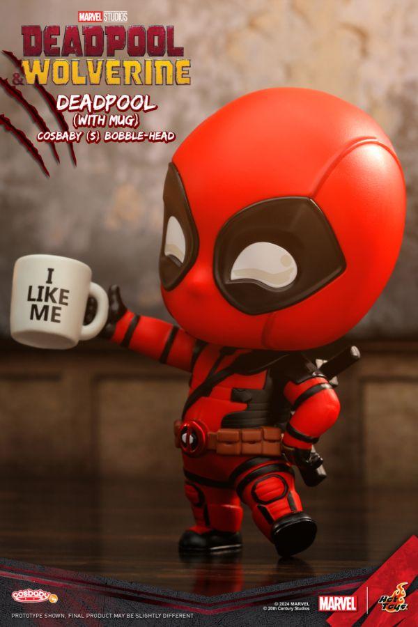 HOTCOSB1087 Deadpool & Wolverine - Deadpool with Mug Cosbaby - Hot Toys - Titan Pop Culture
