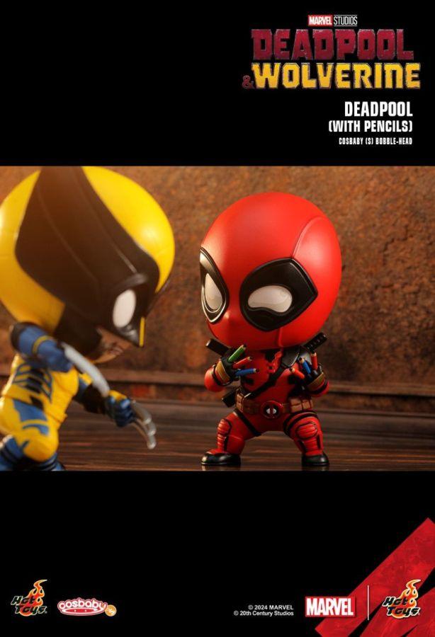 HOTCOSB1089 Deadpool & Wolverine - Deadpool with Pencils Cosbaby - Hot Toys - Titan Pop Culture