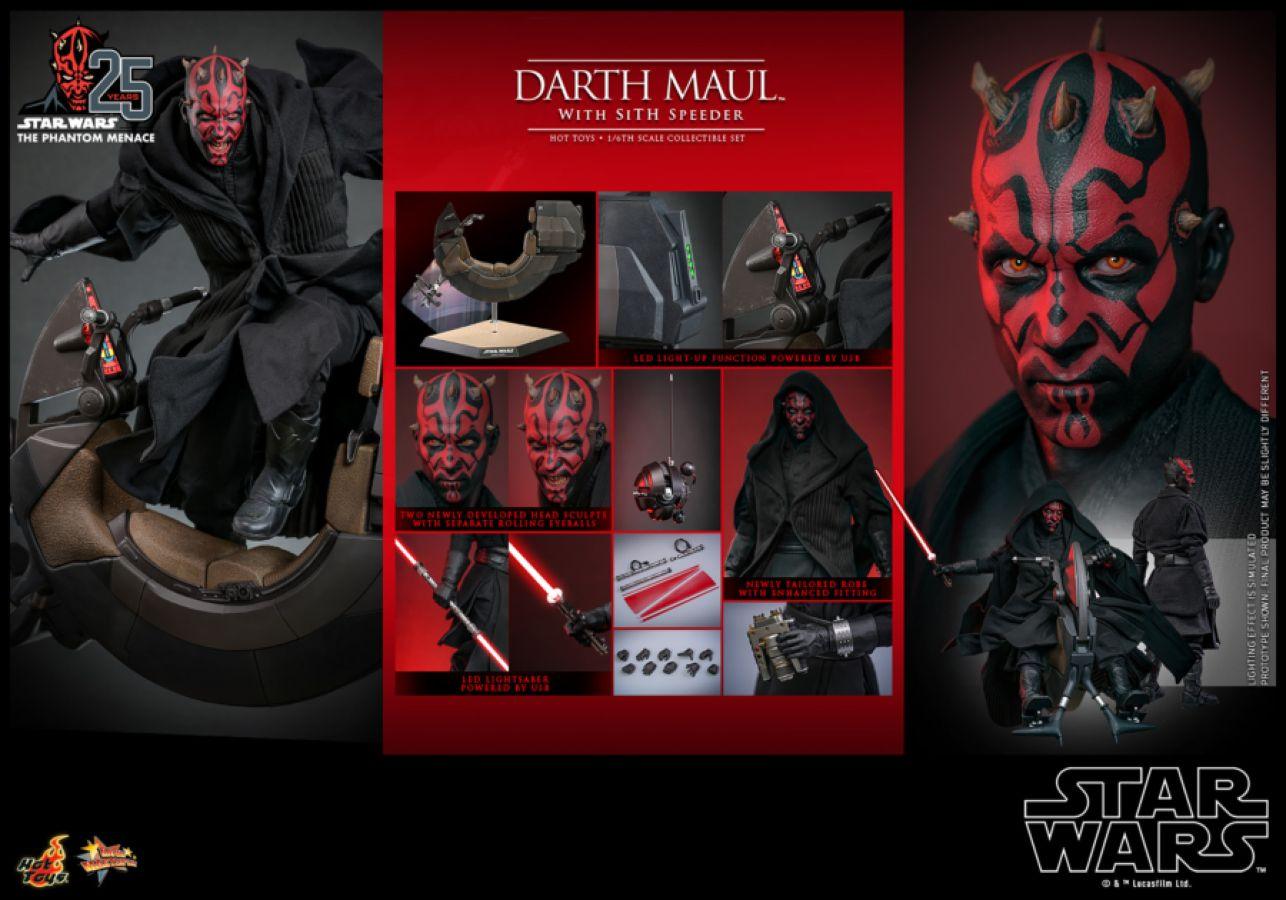 HOTMMS749 Star Wars Episode I: The Phantom Menace - Darth Maul with Sith Speeder 1:6 Scale Collectable Set - Hot Toys - Titan Pop Culture