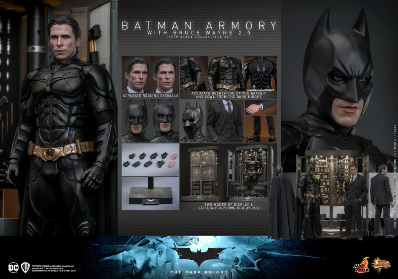 HOTMMS750 The Dark Knight - Batman Armory with Bruce Wayne (2.0) 1:6 Scale Collectible Figure Set - Hot Toys - Titan Pop Culture