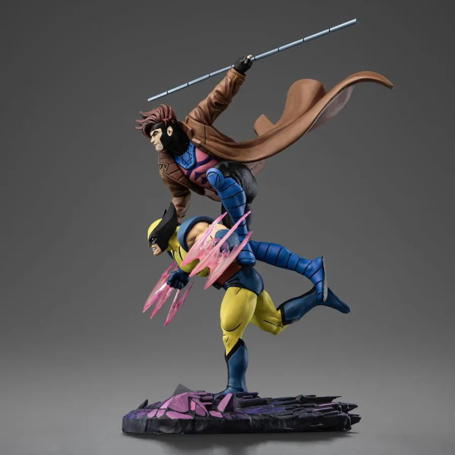 IRO56616 X-Men - '97 Gambit & Wolverine Deluxe 1:10 Scale Statue - Iron Studios - Titan Pop Culture