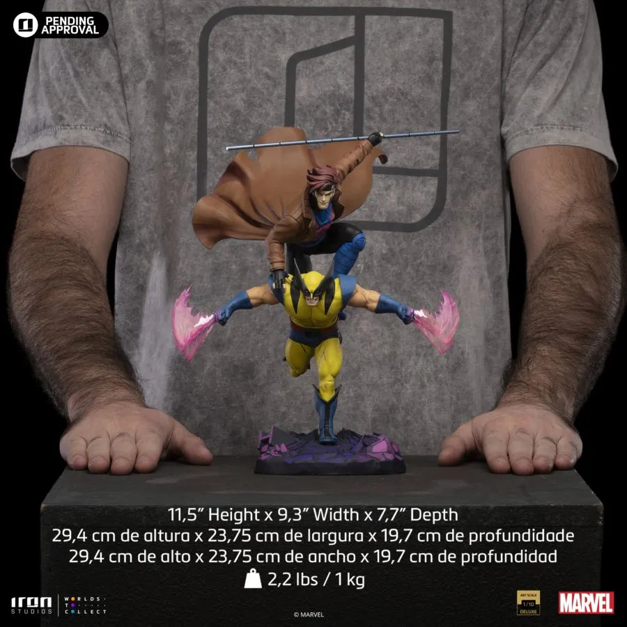 IRO56616 X-Men - '97 Gambit & Wolverine Deluxe 1:10 Scale Statue - Iron Studios - Titan Pop Culture