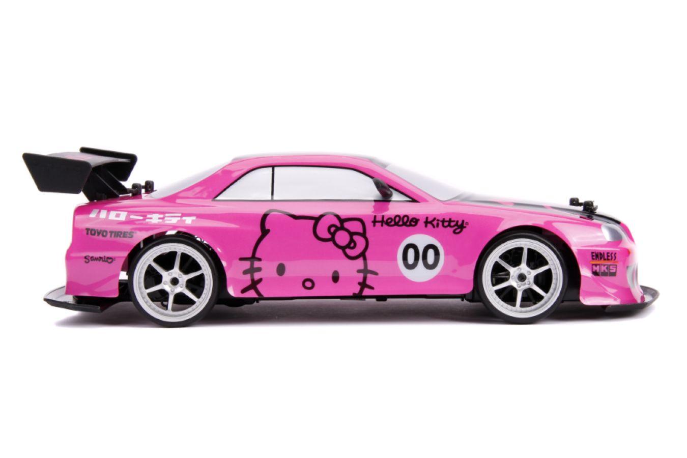 JAD31432 Hello Kitty - 2002 Nissan Skyline GT-R (BNR34) 1:10 Scale Remote Control Car - Jada Toys - Titan Pop Culture