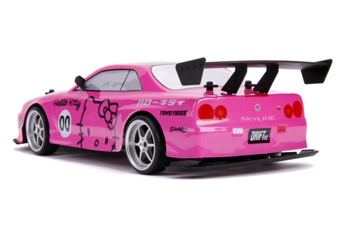 JAD31432 Hello Kitty - 2002 Nissan Skyline GT-R (BNR34) 1:10 Scale Remote Control Car - Jada Toys - Titan Pop Culture
