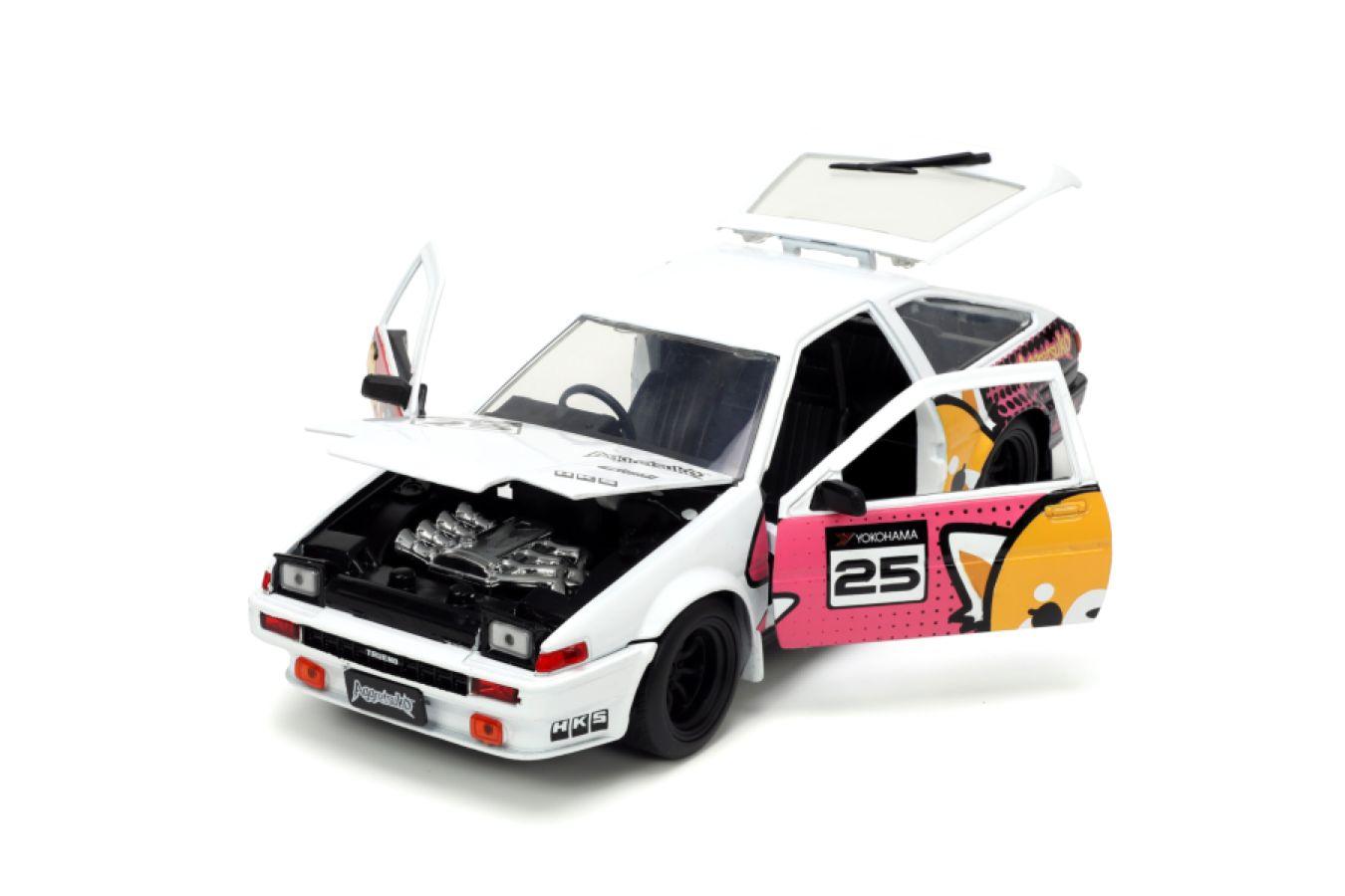 JAD33725 Aggretsuko - Toyota AE86 with Aggretsuko 1:24 Scale Diecast Set - Jada Toys - Titan Pop Culture