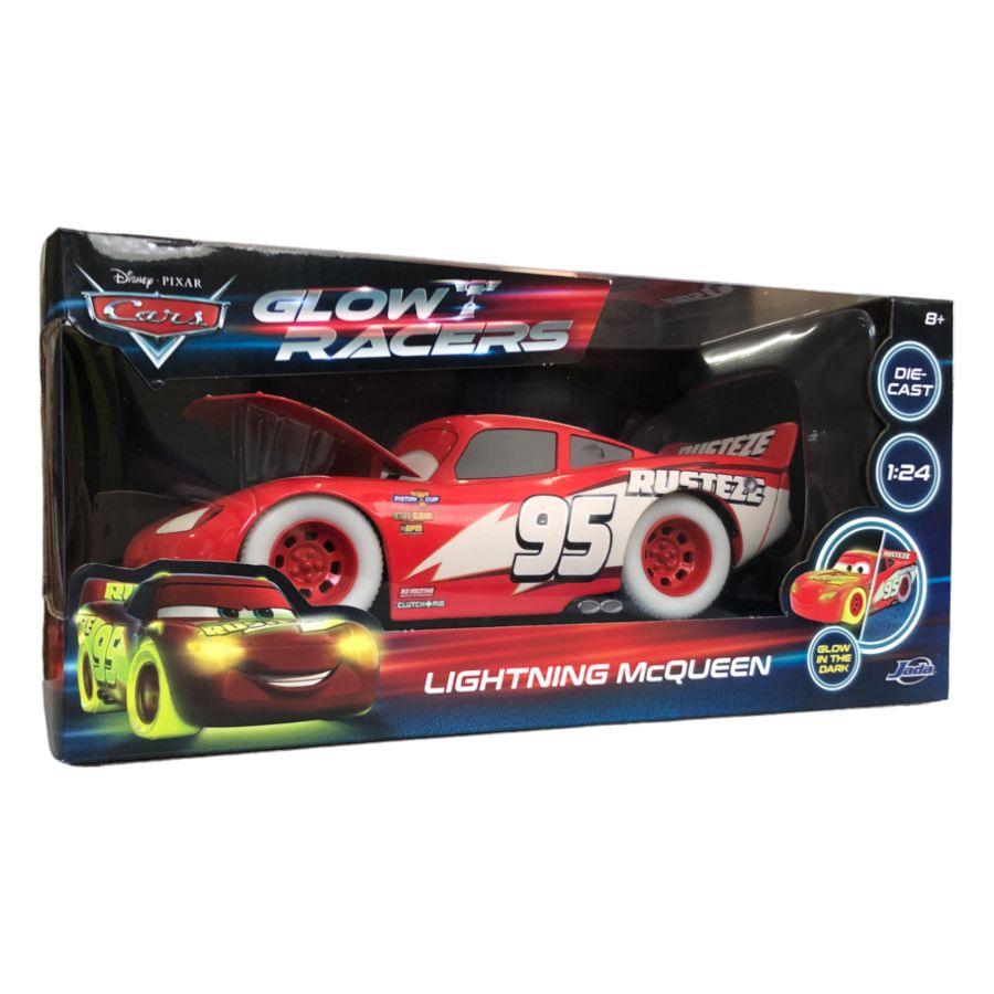 JAD34846 Cars - Lightning McQueen Glow 1:24 Diecast Vehicle - Jada Toys - Titan Pop Culture