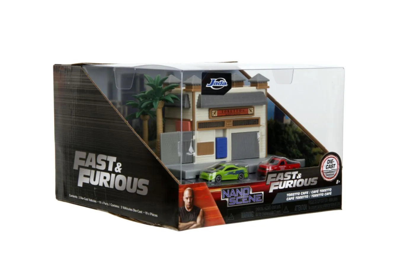 JAD34914 Fast & Furious - Toretto's Cafe NanoScene with 2 Vehicles - Jada Toys - Titan Pop Culture