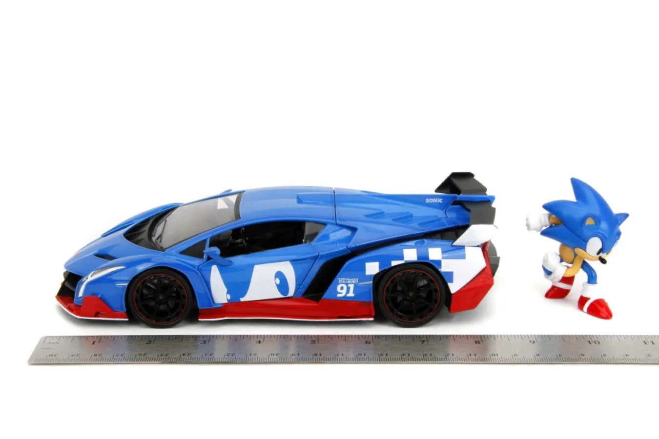 JAD35433 Sonic - Lamborghini Veneno 1:24 Scale Diecast Vehicle with Sonic Figure - Jada Toys - Titan Pop Culture