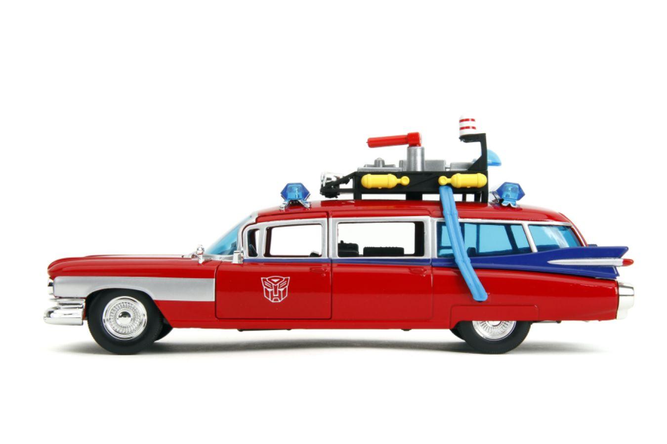 JAD35466 Hollywood Rides - Ghostbusters ECTO-1 X Optimus Prime Mash-up 1:24 Scale Diecast Vehicle - Jada Toys - Titan Pop Culture