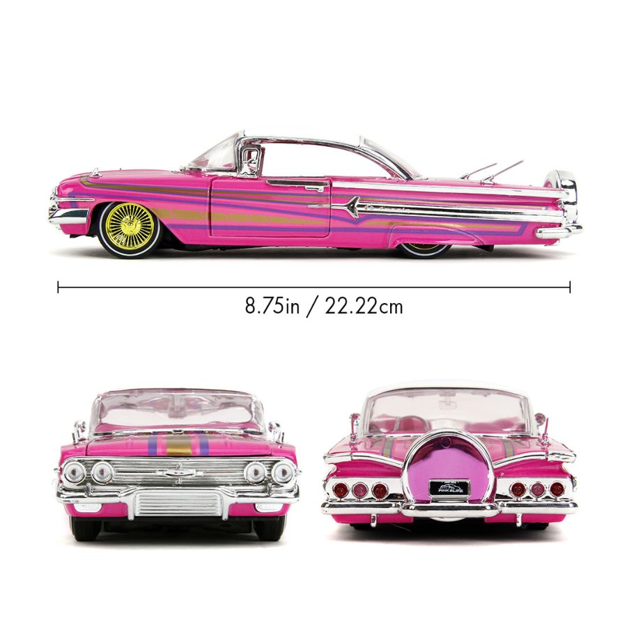 JAD35984 Pink Slips - 1960 Chevy Impala Low Rider 1:24 Scale Diecast Vehicle - Jada Toys - Titan Pop Culture