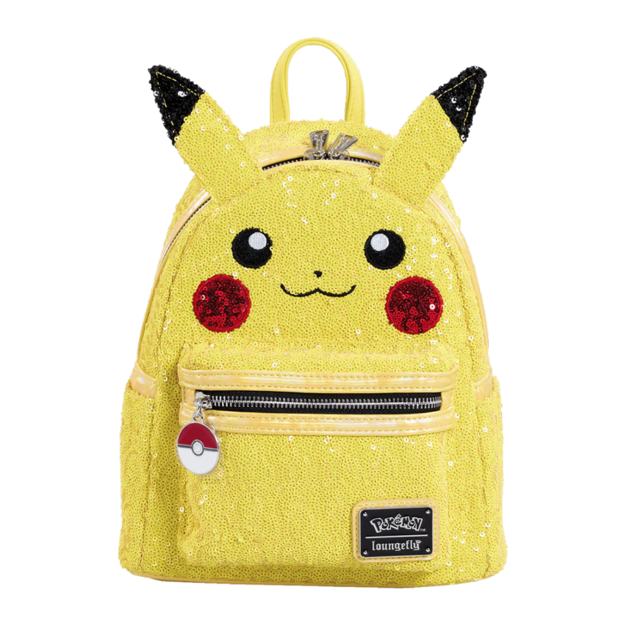 Pokémon - Mini mochila de lentejuelas para cosplay de Pikachu
