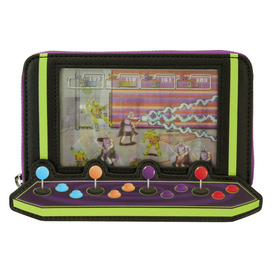 LOUTMNTWA0004 Teenage Mutant Ninja Turtles: 40th Anniversary - Vintage Arcade Zip Around Wallet - Loungefly - Titan Pop Culture