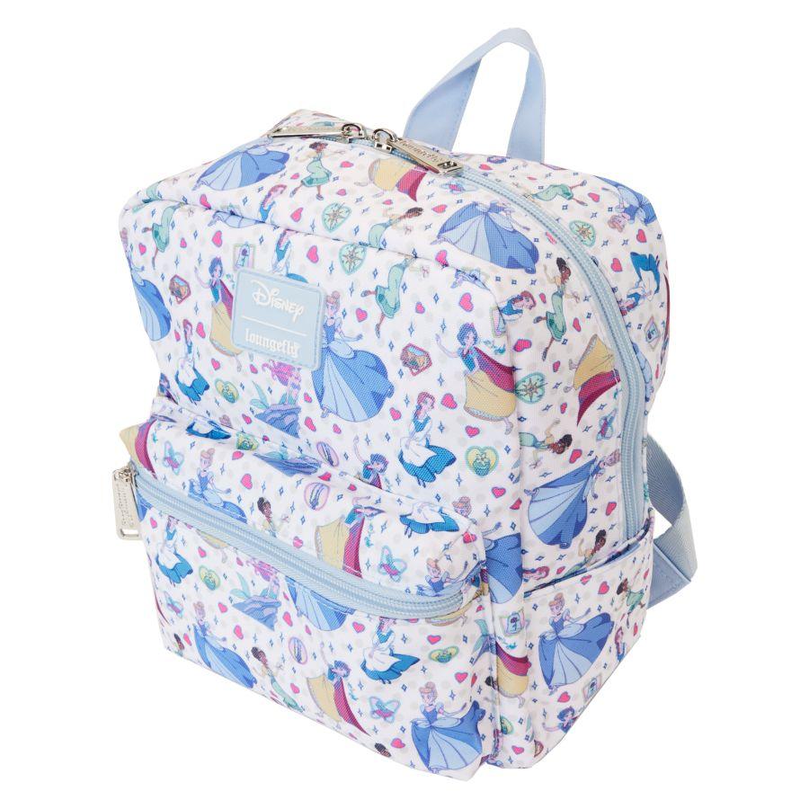 LOUWDBK3604 Disney Princess - Manga Style All-over-print Nylon Mini Backpack - Loungefly - Titan Pop Culture