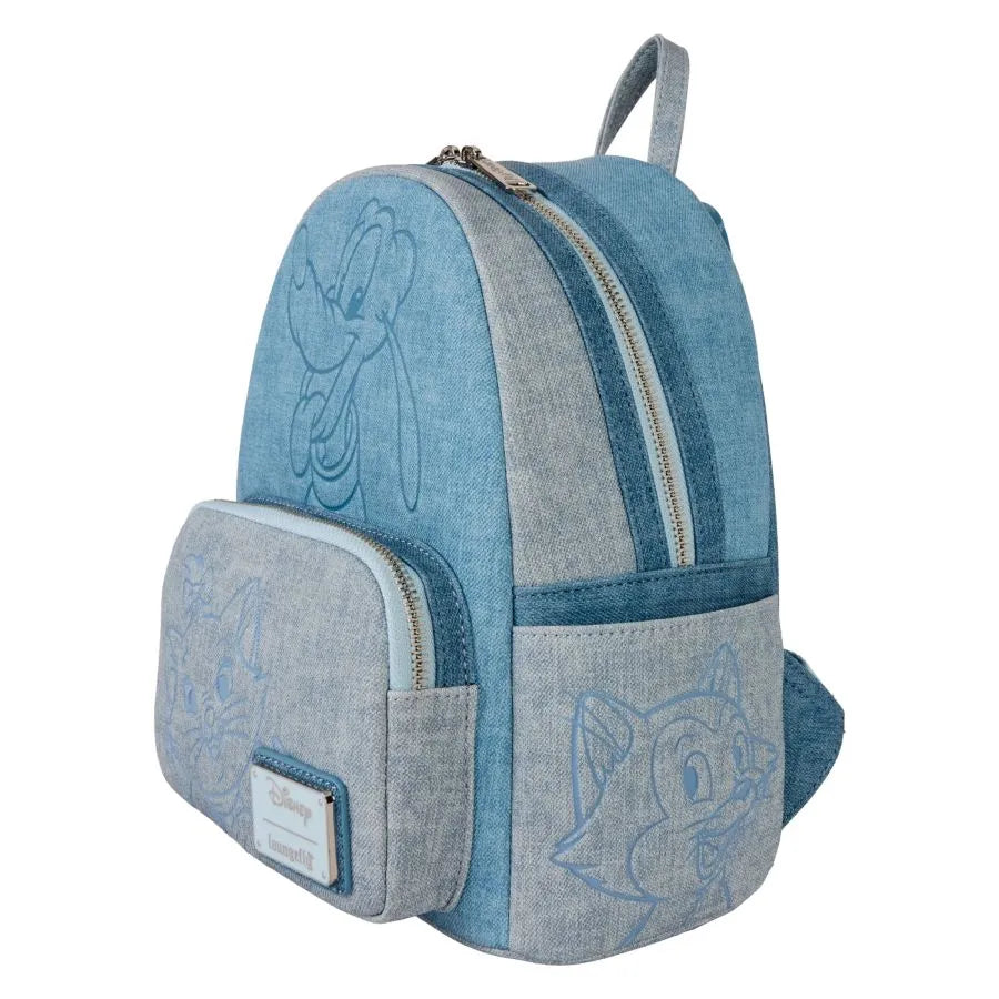 Disney - Dogs & Cats Faux Denim Mini Backpack