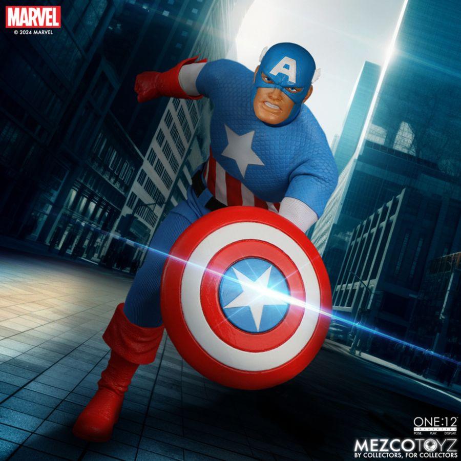 MEZ76254 Captain America - Silver Age Edition One:12 Collective Figure - Mezco Toyz - Titan Pop Culture
