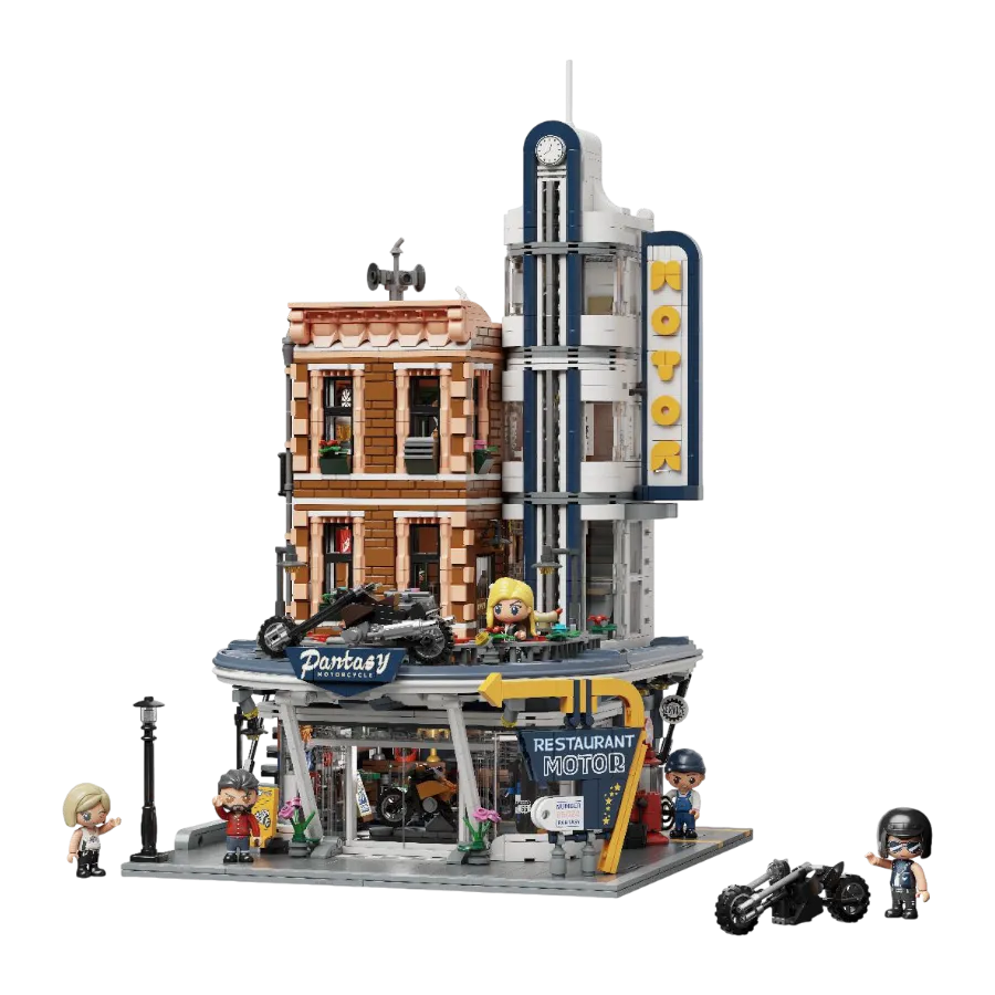 Retro Series - Motorcycle Restaurant (2989 Piece Kit)