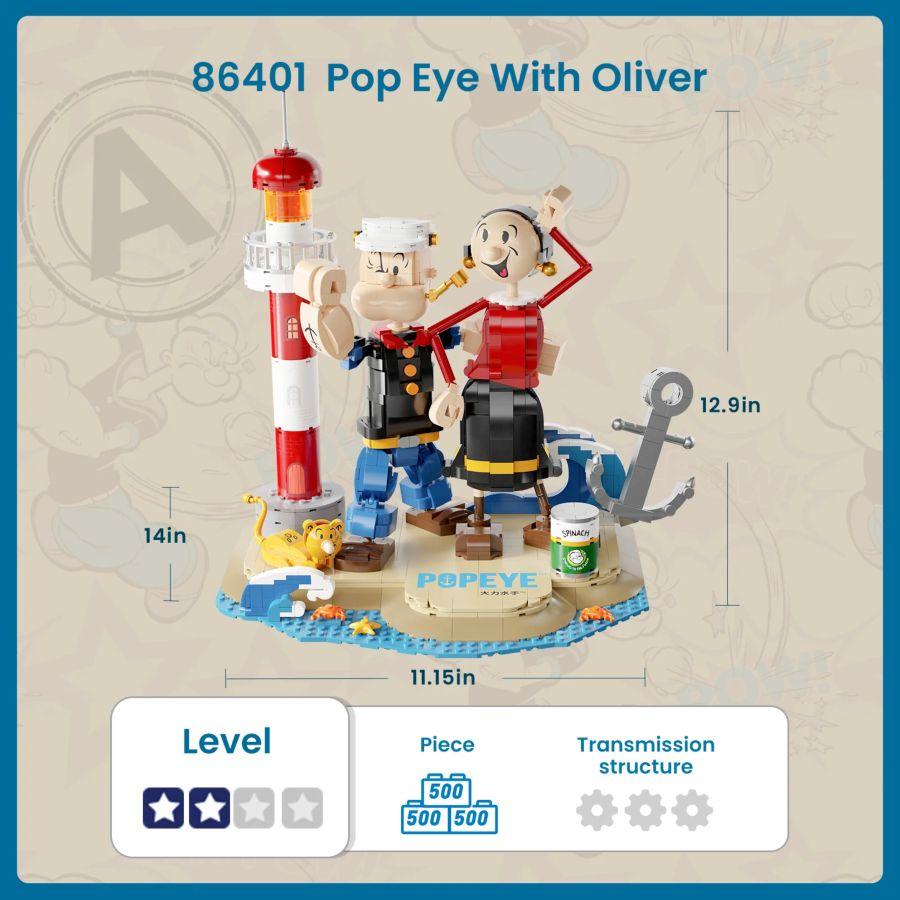 PSY86401 Popeye - Popeye w/Olive Buildable Figure Set (1209pcs) - Pantasy - Titan Pop Culture