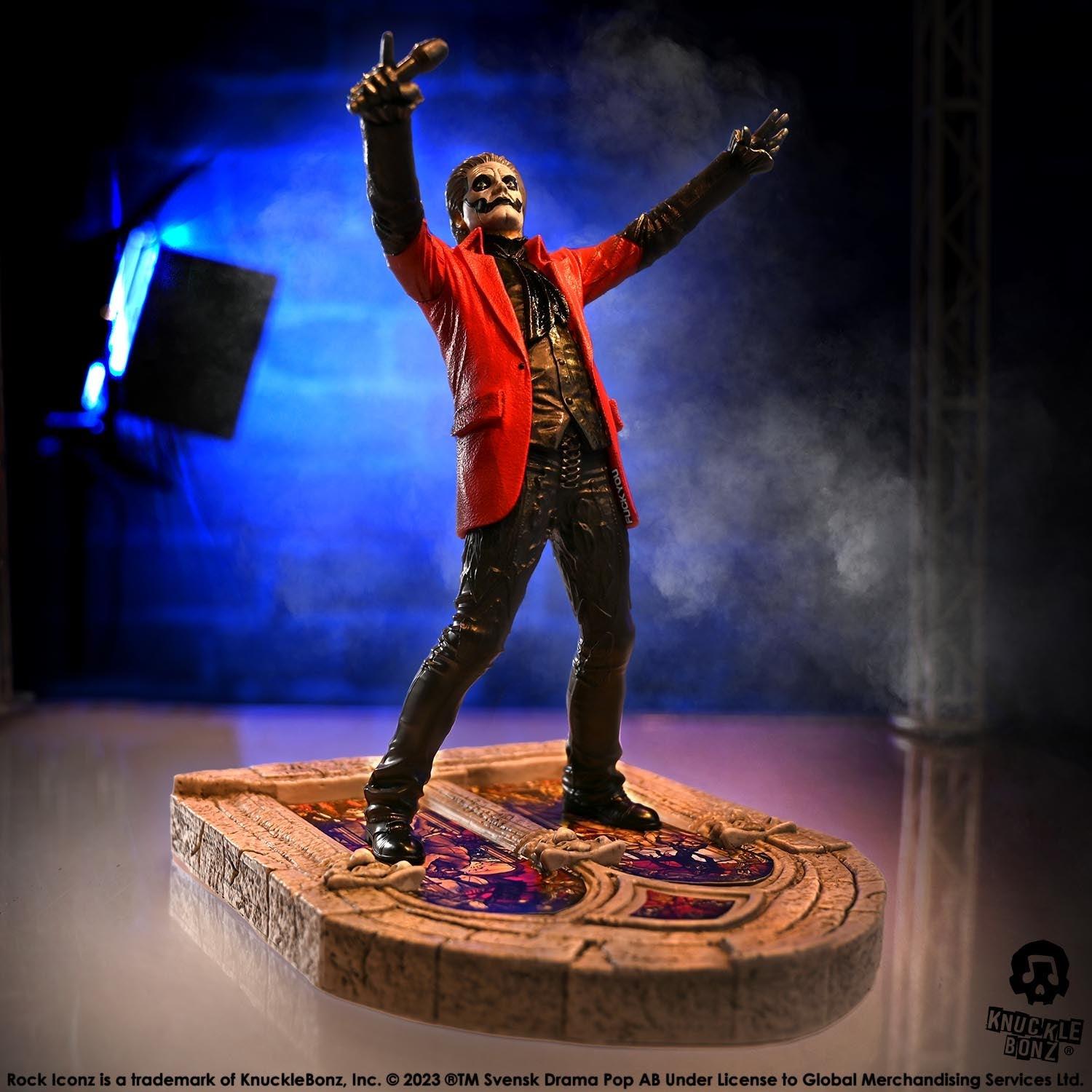 KNUGHOSTPAPA4RED100 Ghost - Papa Emeritus 4 (Red Jacket) Rock Iconz Statue - KnuckleBonz - Titan Pop Culture