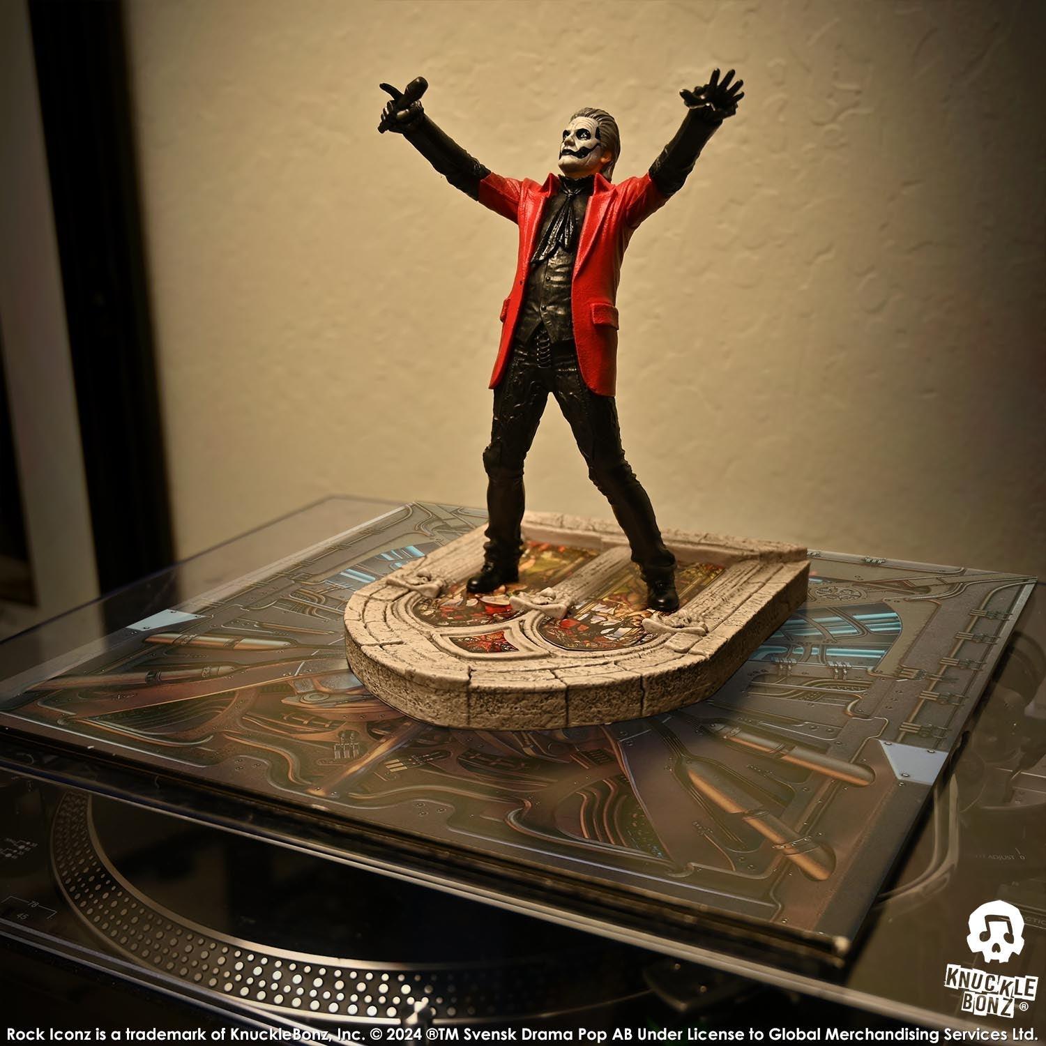 KNUGHOSTPAPA4RED100 Ghost - Papa Emeritus 4 (Red Jacket) Rock Iconz Statue - KnuckleBonz - Titan Pop Culture