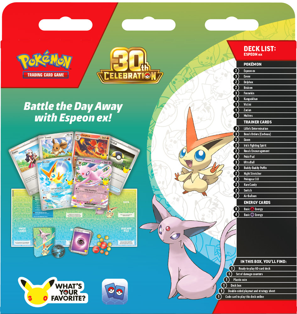 Pokemon TCG: 30th Celebration Battle Deck— Espeon ex / Umbreon ex