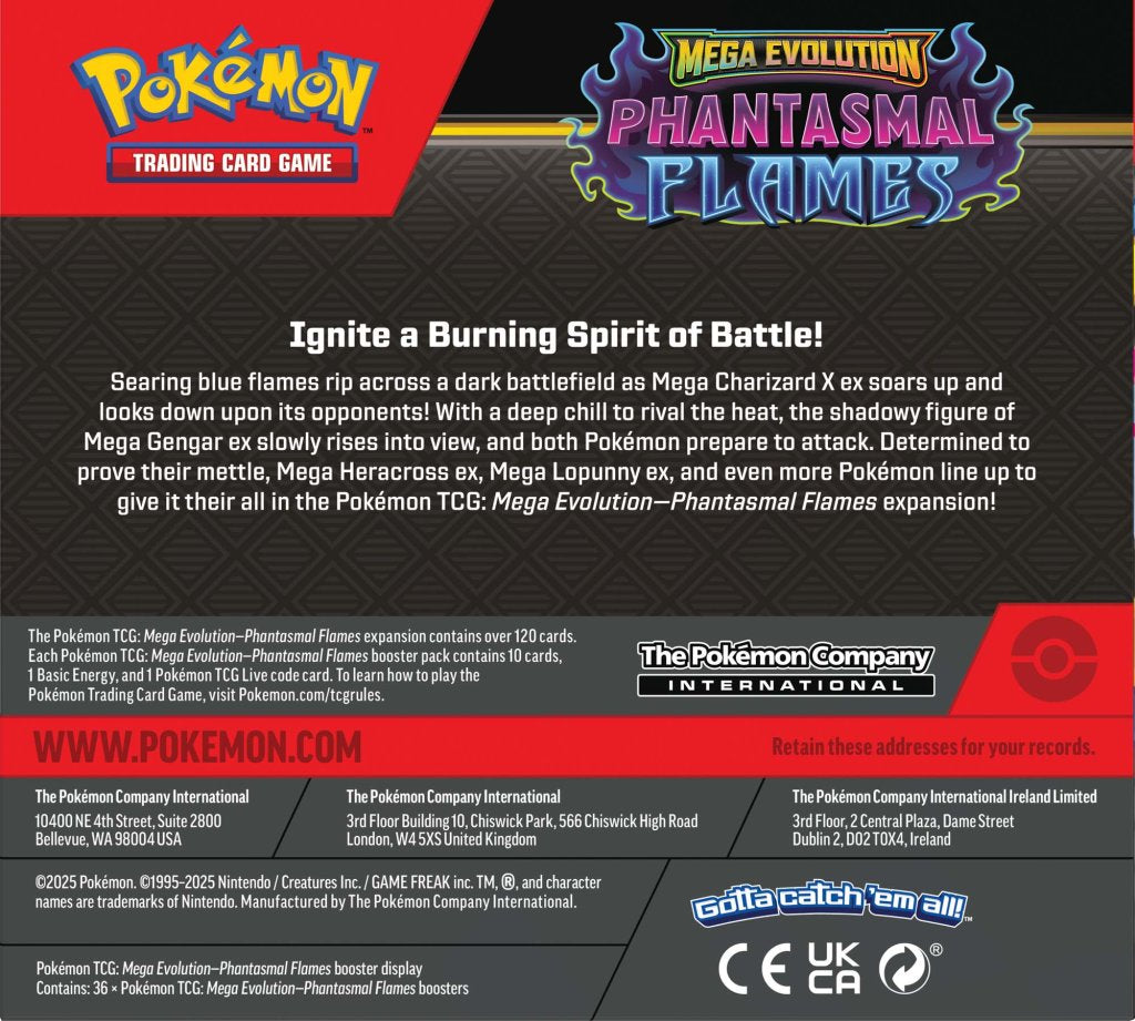 Caja de refuerzo Llamas Fantasmales de Megaevolución de Pokémon TCG