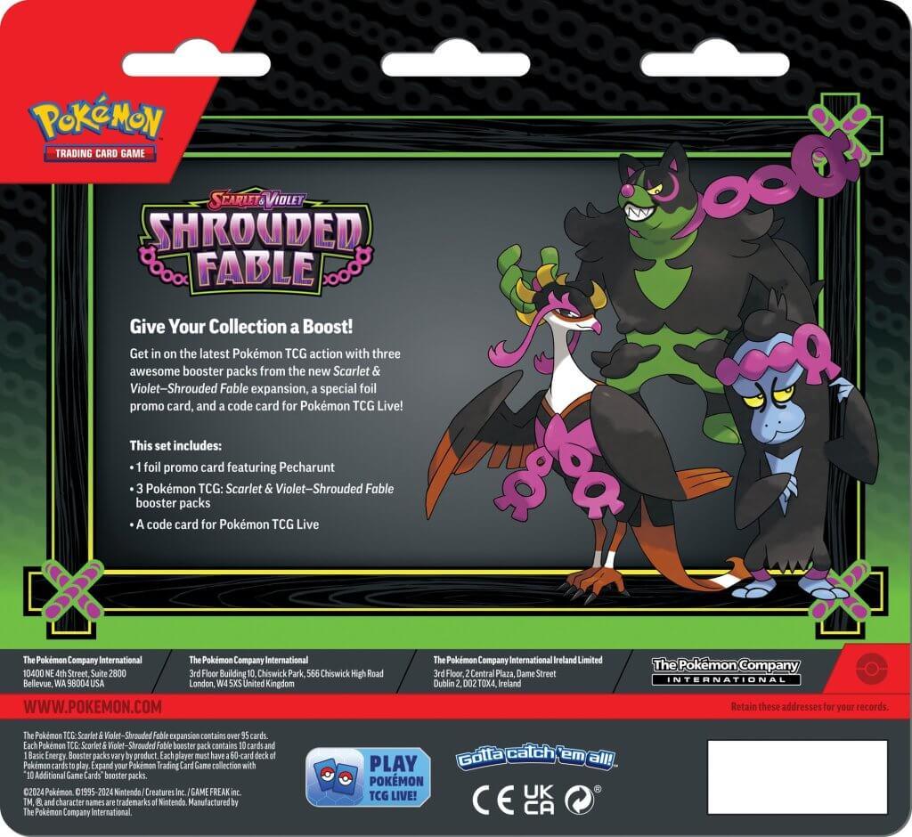 290-85999 POKEMON TCG Scarlet & Violet 6.5 Shrouded Fable 3 Pack Blister - Pokemon - Titan Pop Culture