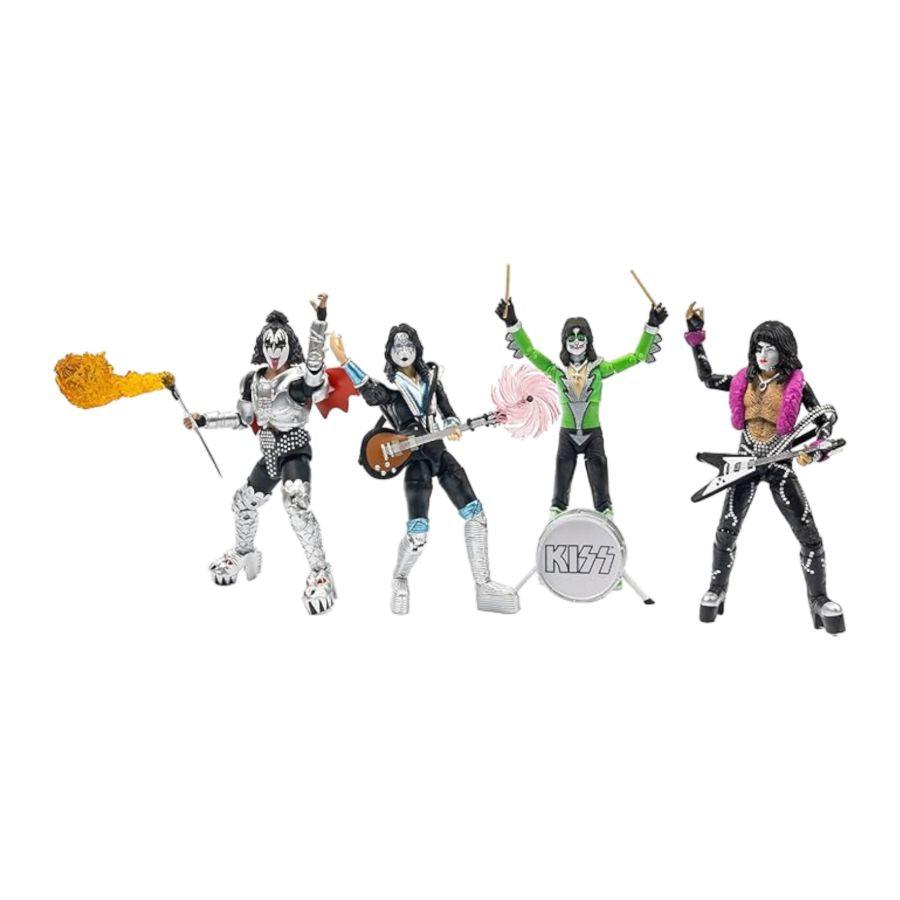 TLSBAKISS4PK01 Kiss - The Band Vegas Outfits 4-Pack BST AXN 5" Action Figure Set [SDCC Exclusive] - The Loyal Subjects - Titan Pop Culture