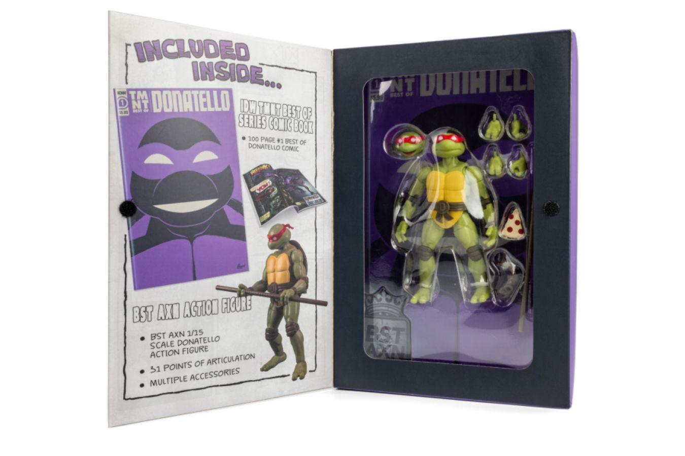 TLSBATMNTDONCOM02 Teenage Mutant Ninja Turtles (comics) - Donatello BST AXN Action Figure & Comic Book - The Loyal Subjects - Titan Pop Culture