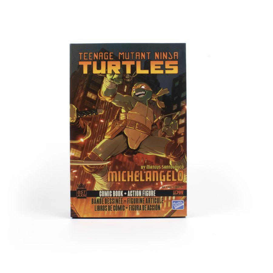TLSBATMNTMICCOM02 Teenage Mutant Ninja Turtles (comics) - Michelangelo BST AXN Action Figure & Comic Book - The Loyal Subjects - Titan Pop Culture