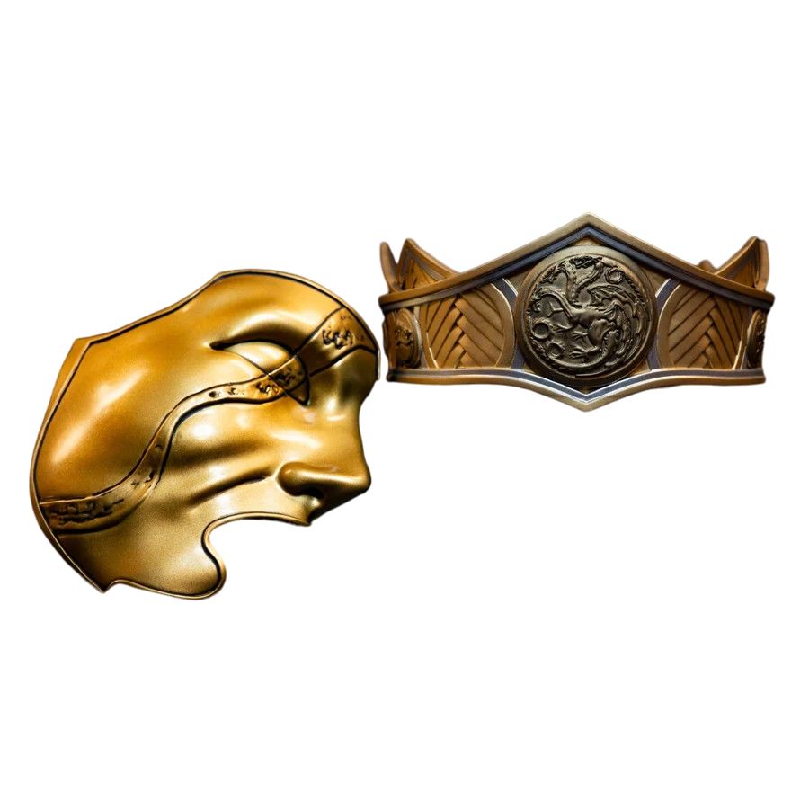 La Casa del Dragón - Máscara y corona del rey Viserys