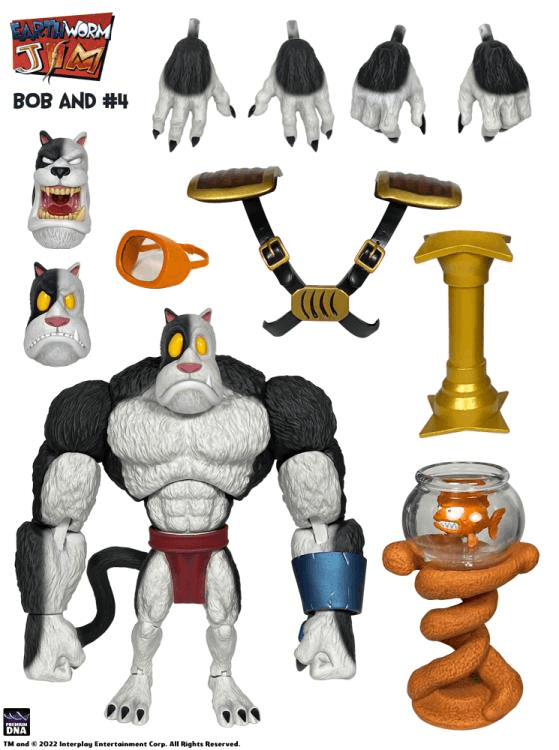 DNAPDNAEWJB4 Earthworm Jim - Bob the Killer Goldfish & #4 Action Figure - Premium DNA Toys - Titan Pop Culture