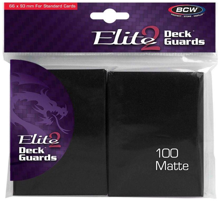 VR-64482 BCW Deck Protectors Standard Elite2 Matte Black (66mm x 93mm) (100 Sleeves Per Pack) - BCW - Titan Pop Culture